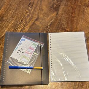 Music binder with staff paper